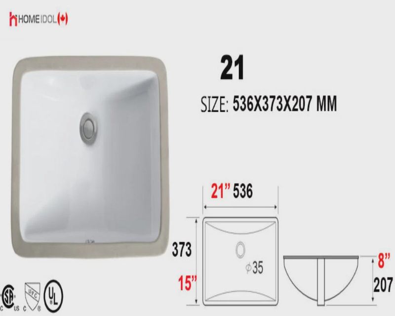 Undermount Sink – White Ceramic Bathroom