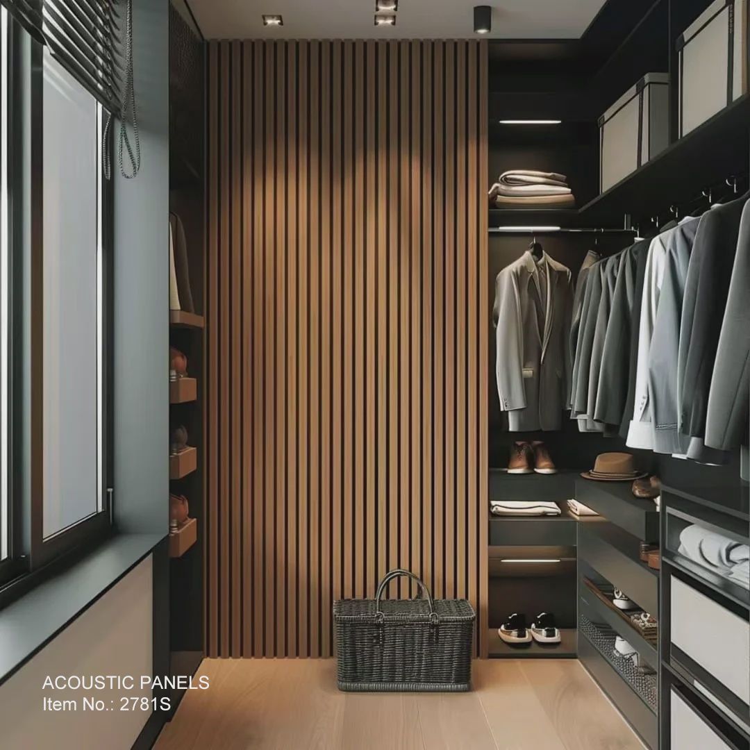 Acoustic Wall Panel – Dark Wood Slats - 2&#39;x10&#39;