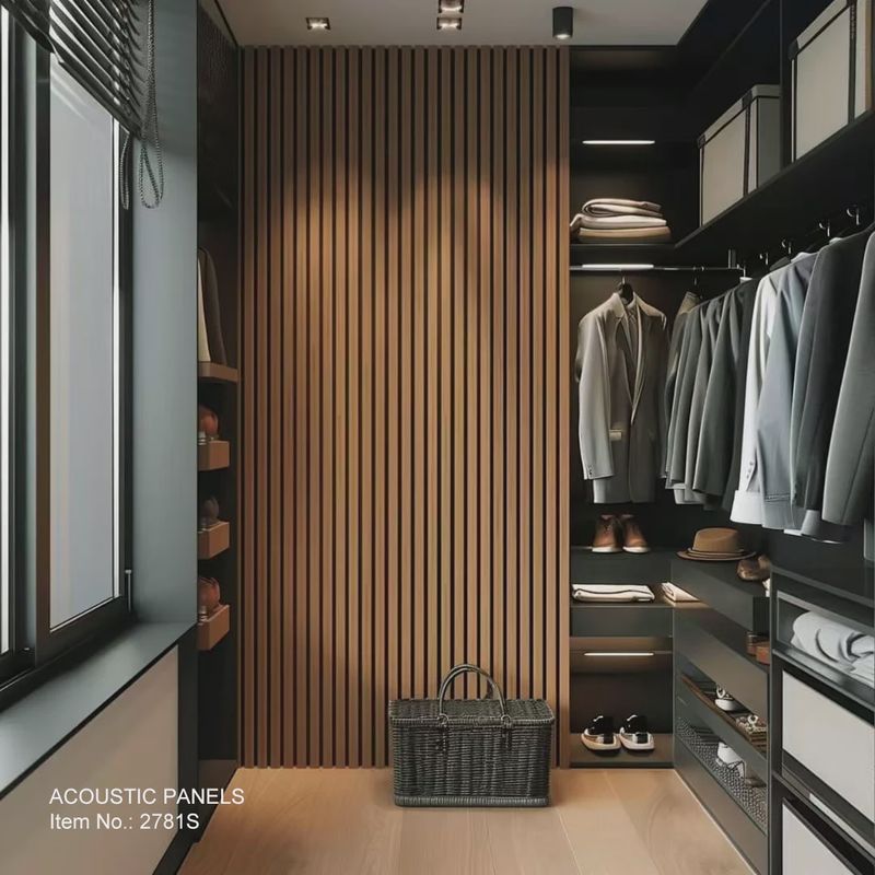 Acoustic Wall Panel – Dark Wood Slats - 2&#39;x10&#39;