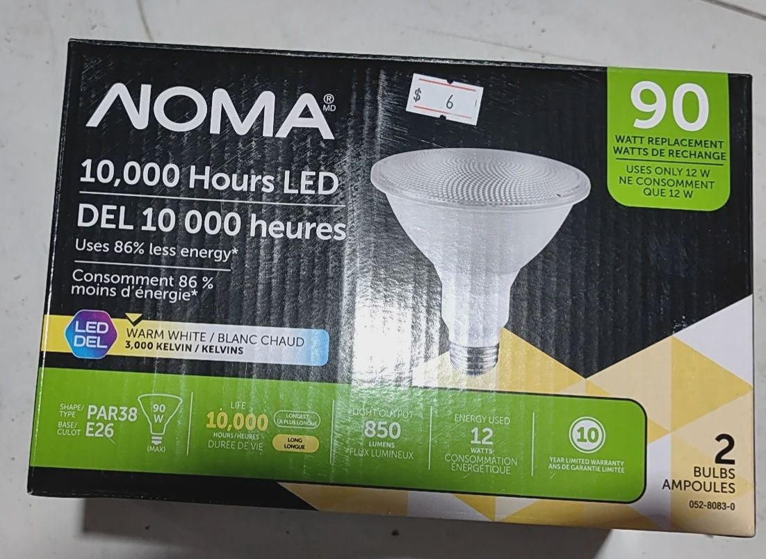 LED Globe Bulb – NOMA 3000K Warm White- PAR38- 2PCS/BOX