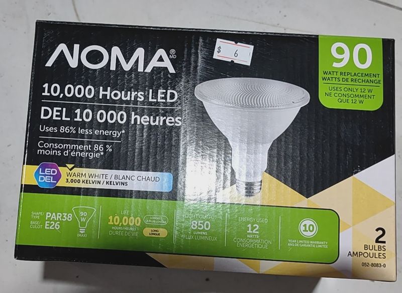 LED Globe Bulb – NOMA 3000K Warm White- PAR38- 2PCS/BOX