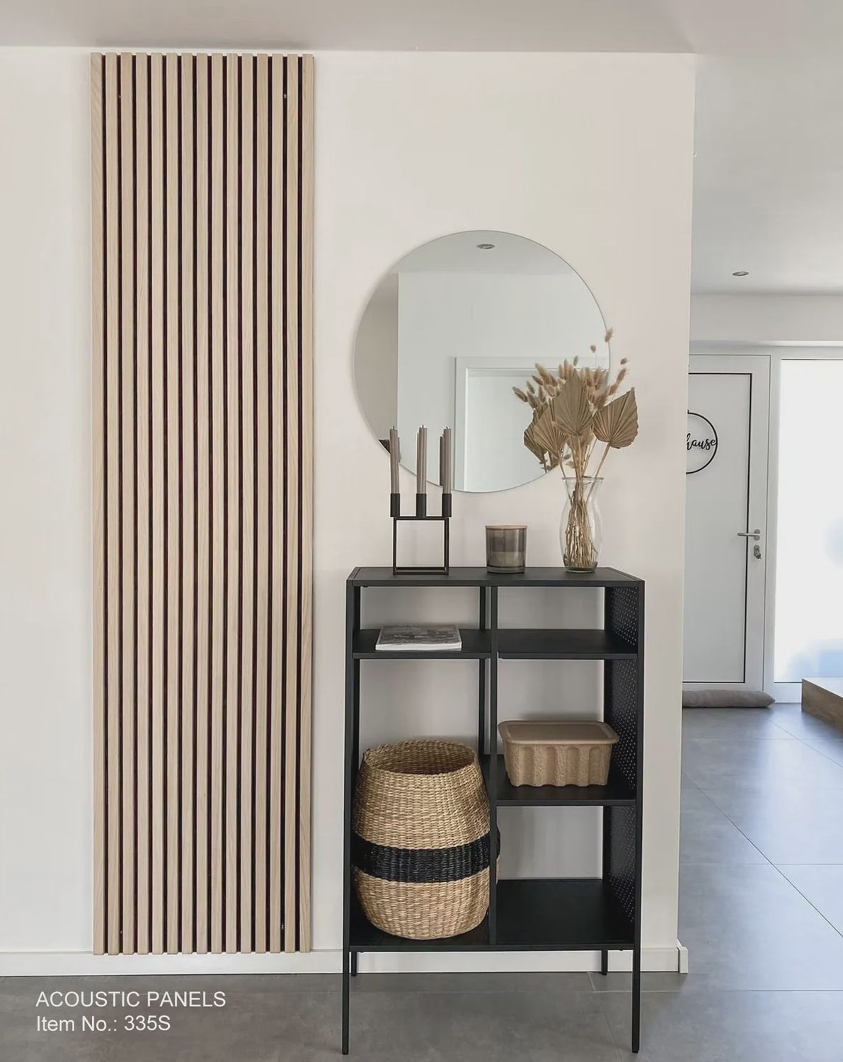 Acoustic Wall Panel – Light Wood Slats- 2&#39;x 10&#39;