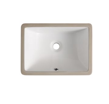 Modern Rectangular Porcelain Single Bowl Undermount Sink – 1-3/4&quot; Depth
