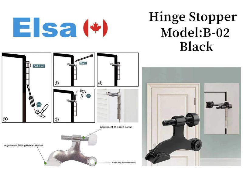 Hinge Pin Door Stopper – Black