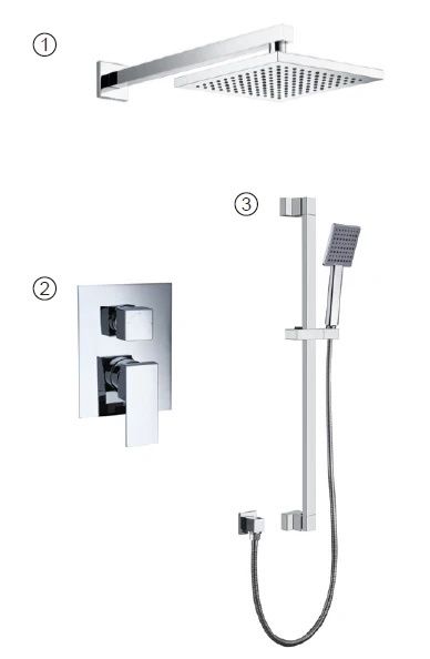 Shower Set –Complete kit- 2-Way, Chrome