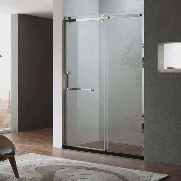 48&quot;x 66&quot; Matte Black Bathroom Glass Shower Door 90212, 8 MM Tempered Glass
