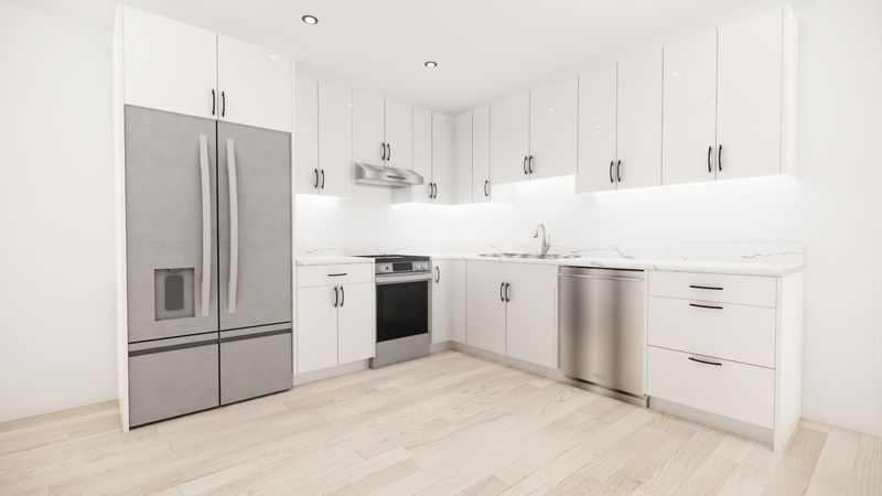 L-Shaped kitchen (HIGH GLOSS WHITE)
