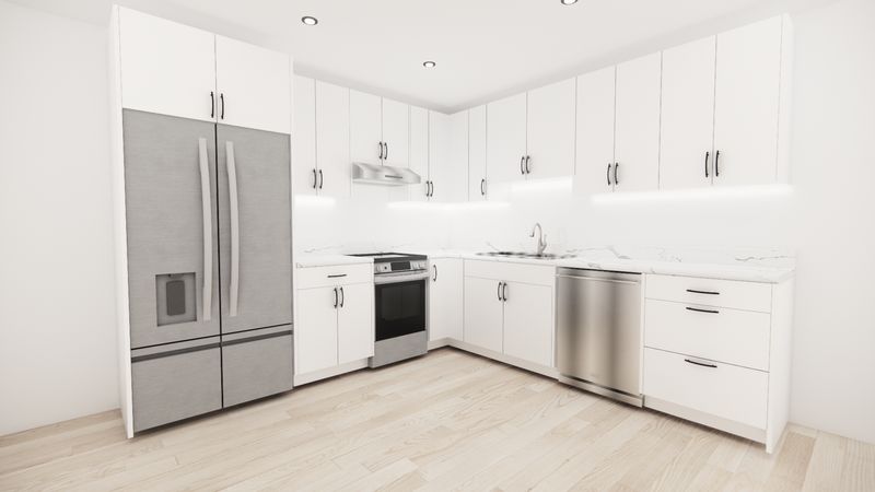 L-Shaped kitchen (MATTE WHITE )