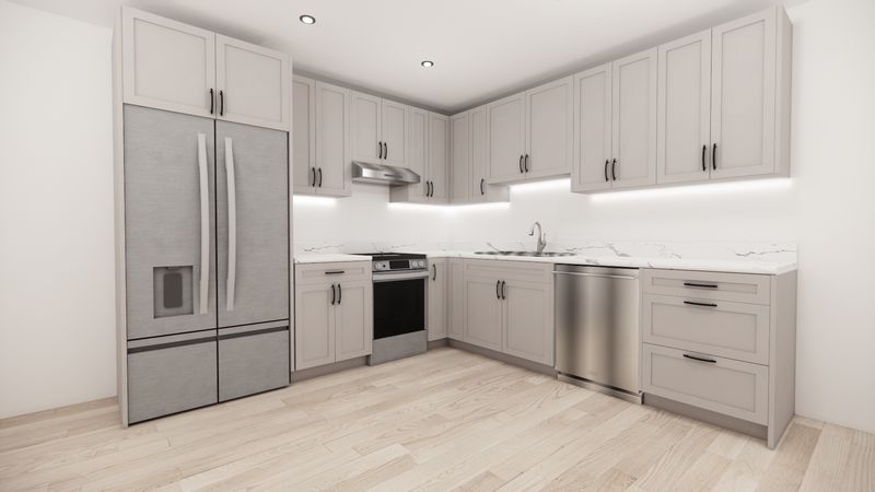 L-Shaped kitchen (LIGHT SHAKER GREY)