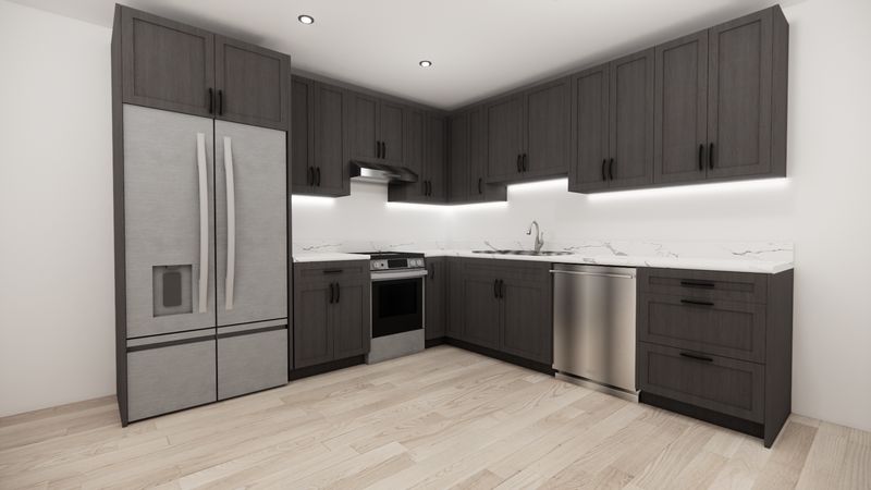 L-Shaped kitchen (STORMY GREY)
