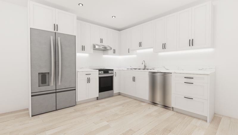 L-Shaped kitchen (PEARL WHITE)