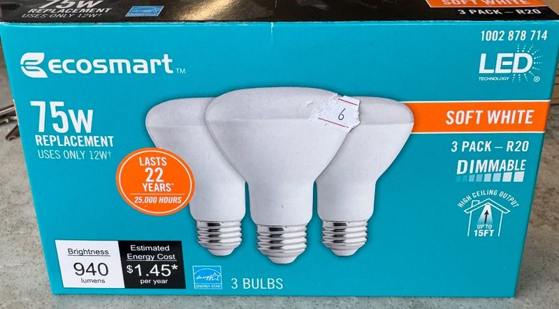 LED Globe Bulb – ECOSMART 2700K Warm White-Dimmable 75 W-3 PCS/BOX