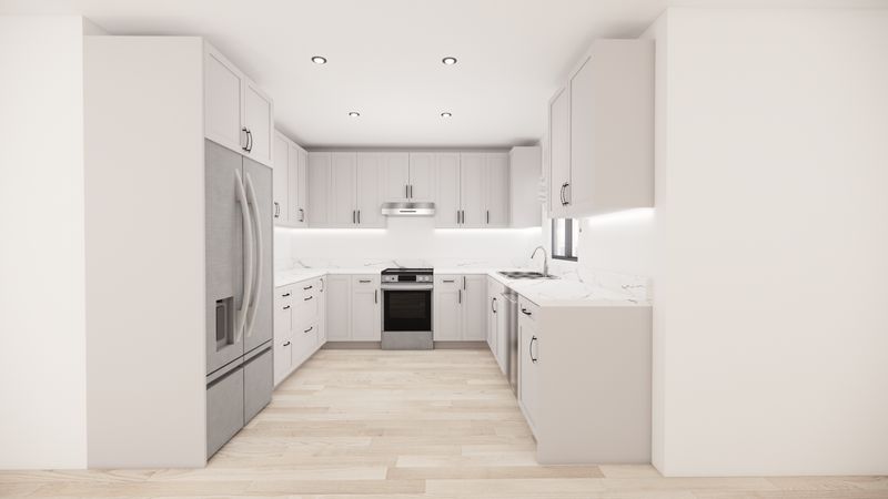 U-Shaped Kitchen –  ( PEARL WHITE )
