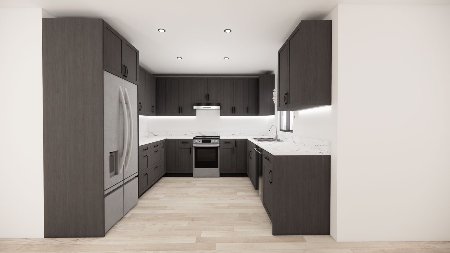 U-Shaped Kitchen –  ( STORMY GREY )