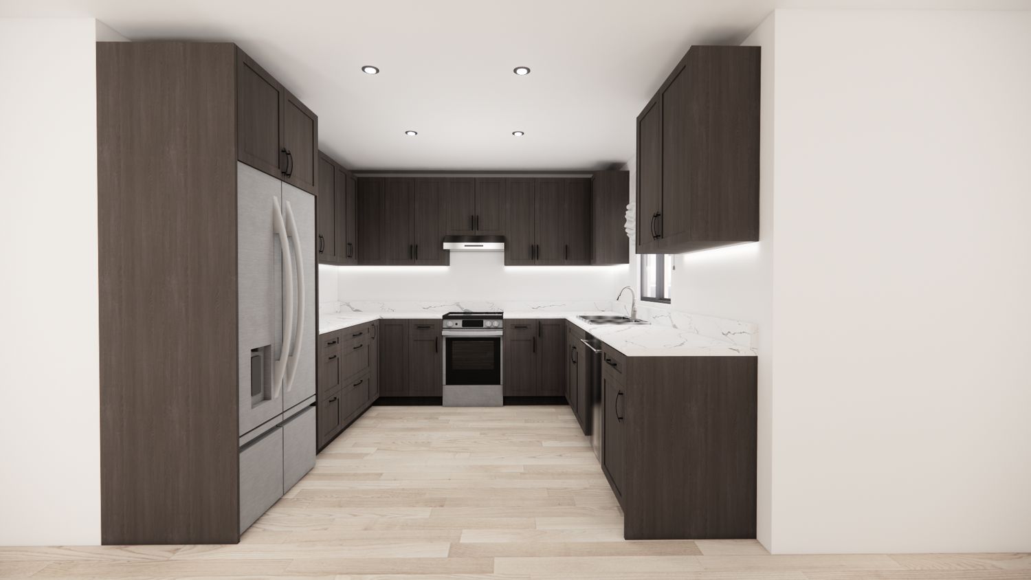 U-Shaped Kitchen –  (DARK SHAKER ESPRESSO)