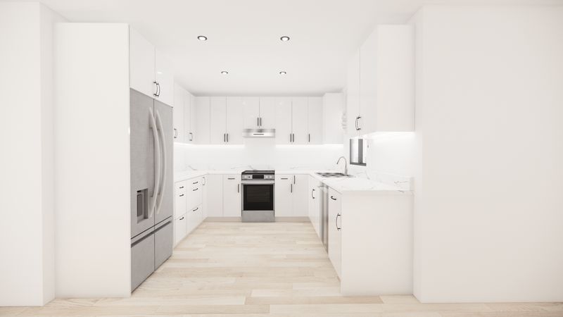 U-Shaped Kitchen –  (HIGH GLOSS WHITE )