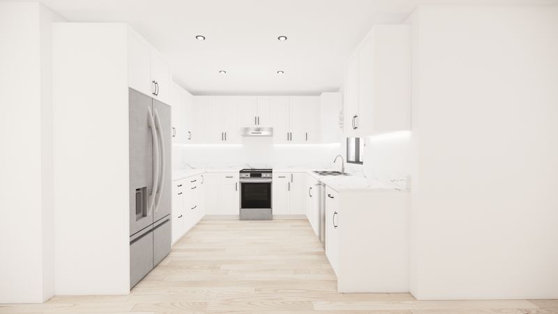 U-Shaped Kitchen –  (MATTE SHAKER WHITE )