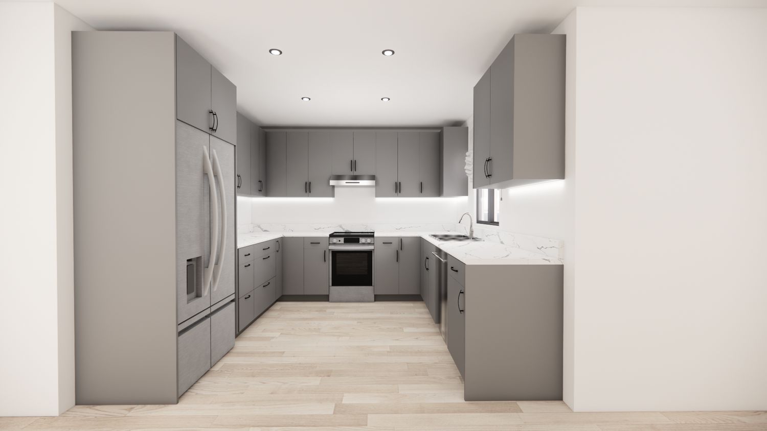U-Shaped Kitchen –  (MATTE GREY)