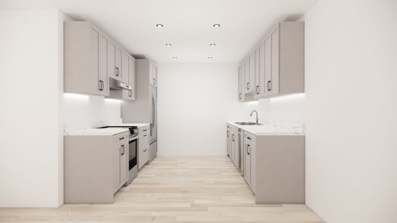 Galley Kitchen –  (LIGHT SHAKER BEIGE )