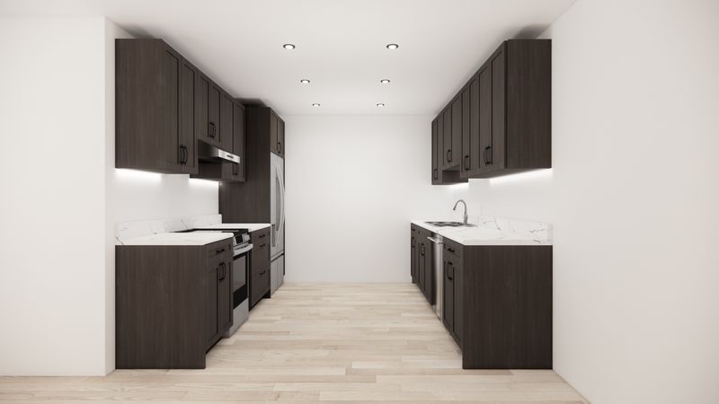 Galley Kitchen –  (DARK SHAKER ESPRESSO )