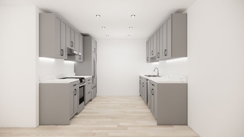 Galley Kitchen –  (LIGHT SHAKER GREY)