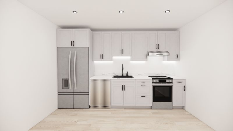 Straight Kitchen – PEARL WHITE SHAKER PANEL
