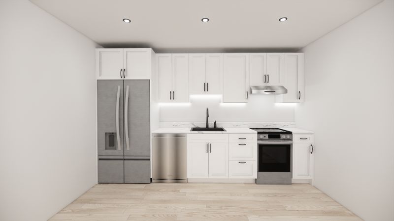 Straight Kitchen –MATTE WHITE DOUBLE SHAKER PANEL