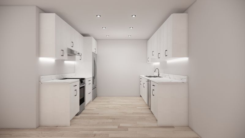 Galley Kitchen –  (MATTE SHAKER WHITE )