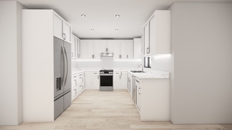 U-Shaped Kitchen –  (MATTE WHITE DOUBLE SHAKER )