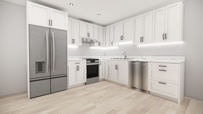 L-Shaped kitchen (MATTE WHITE DOUBLE SHAKER)