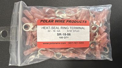 HEAT-SEAL RING TERMINAL 22-18GA 5/16&quot; STUD
