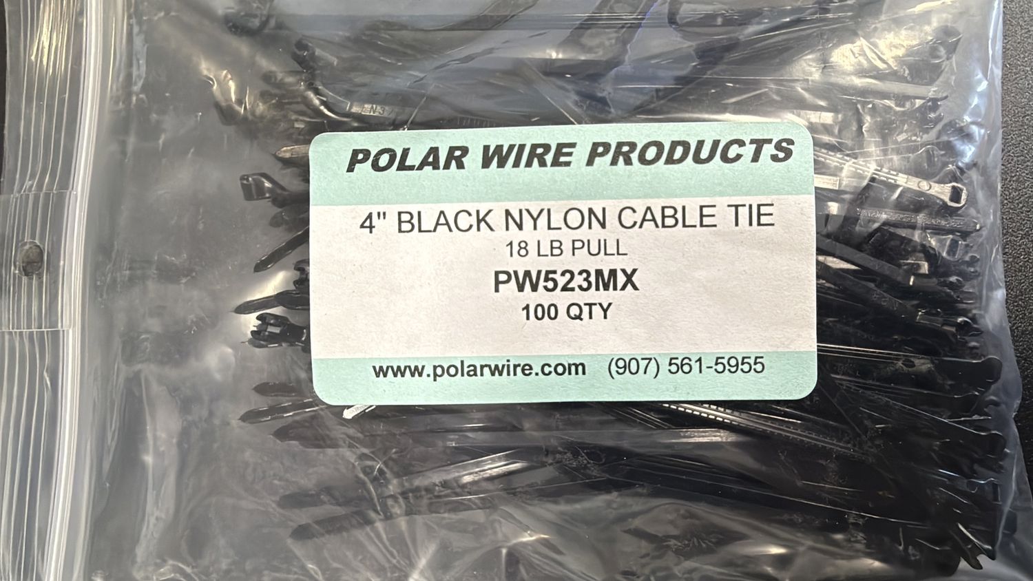 TIE 18LB 4&quot; BLACK UV