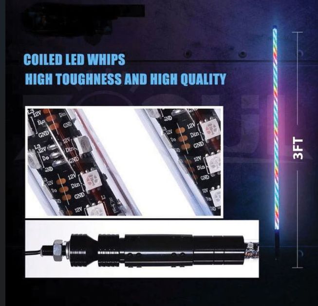 RACE SPORT 3FT COLOR SMART RGB WHIP