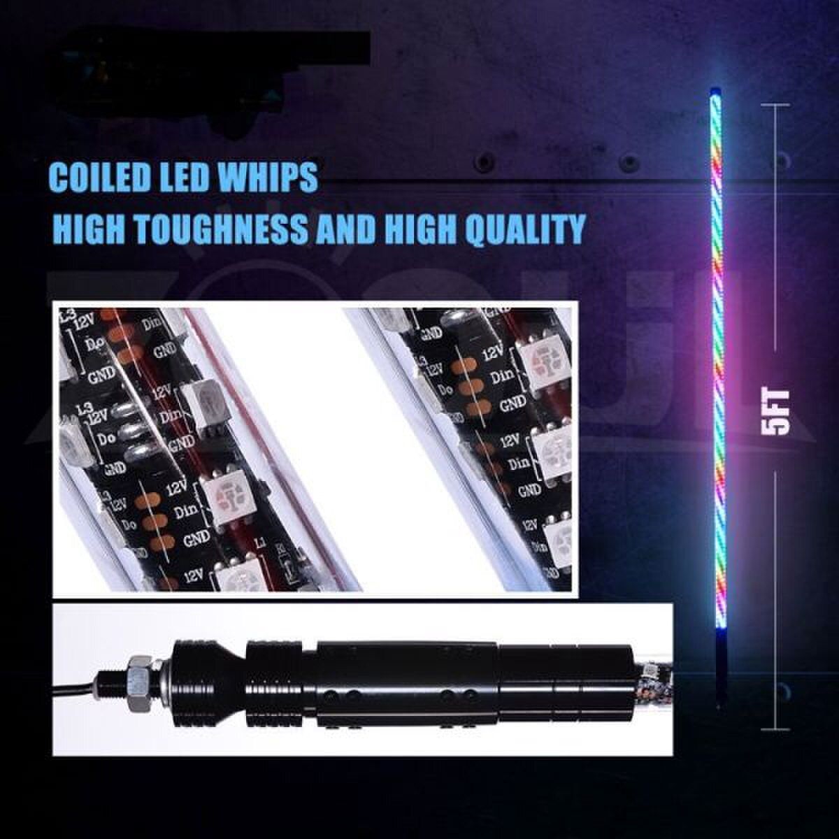 RACE SPORT 5FT COLOR SMART RGB WHIP