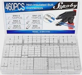 460 PCS NON INSULATED BUTT CONNECTORS 24-8 GAUGE