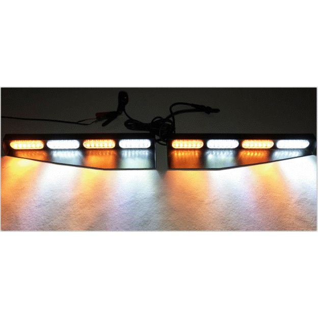 RACE SPORT VISOR WINDSHIELD AMBER/WHITE LED STROBE KIT