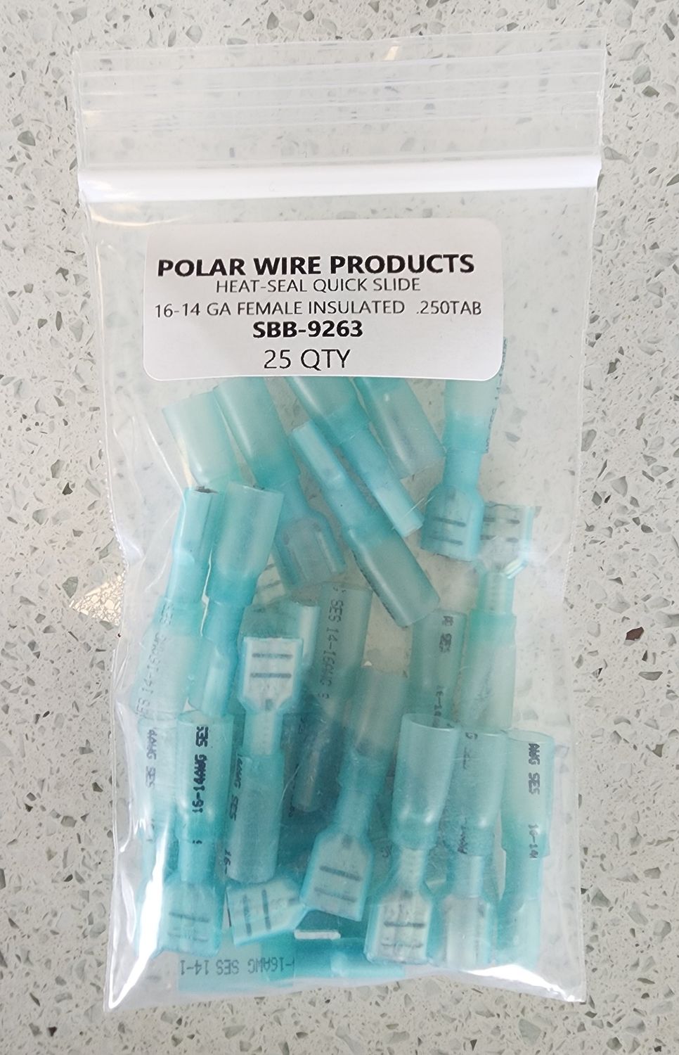 HEAT-SEAL QUICK SLIDE 16-14GA FEMAILE INSULATED .250 25 PK