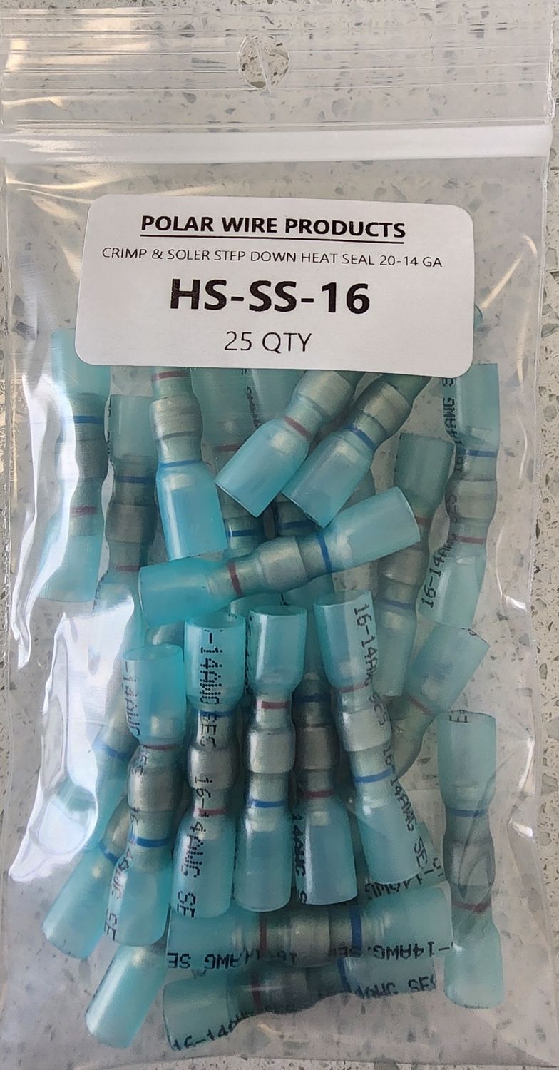 CRIMP &amp; SOLDER STEP DOWN HEAT SEAL 20-14 GA/25 PK