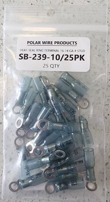 HEAT-SEAL RING TERMINAL 16-14 GA # STUD/ 25 PK