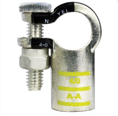 4/0 GA LEFT NEGATIVE ECOMAX TOP MOUNT BATTERY TERMINAL, DIE COLOR CODE YELLOW
