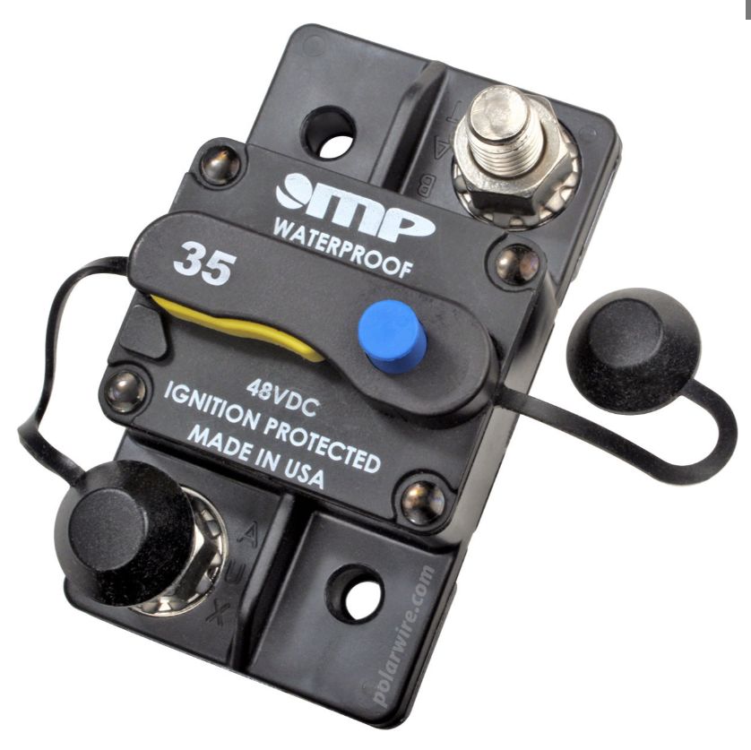 50 AMP HI-AMP CIRCUIT BREAKER TYPE III WATERPROOF 3/8 STUD