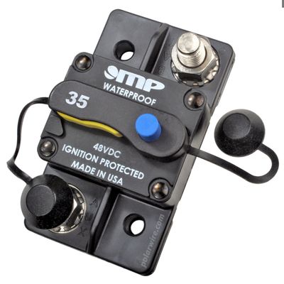 50 Amp Hi-Amp Circuit Breaker Type 3 waterproof 3/8 stud