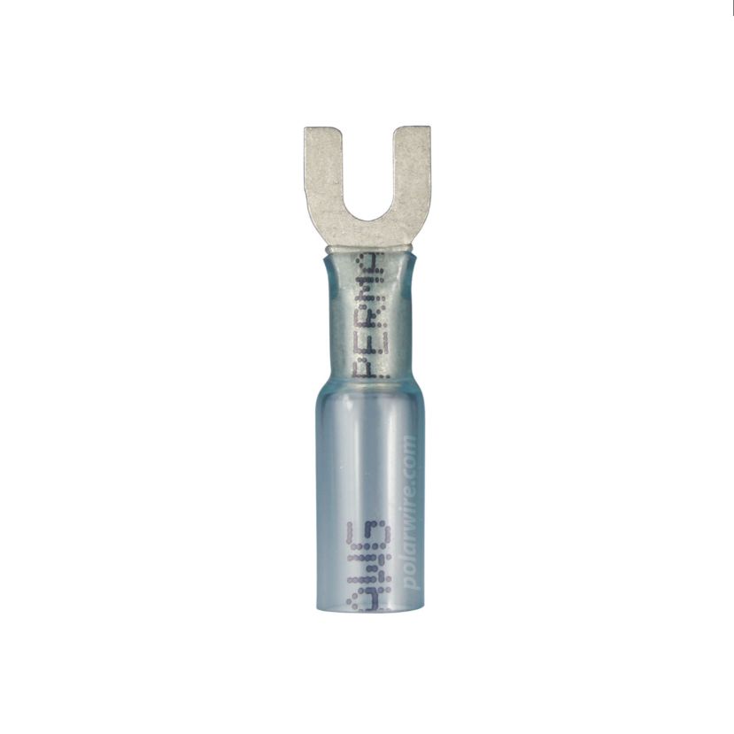 HEAT-SEAL SPADE TERMINAL 16-14 GA  #4-6 STUD 100 QTY