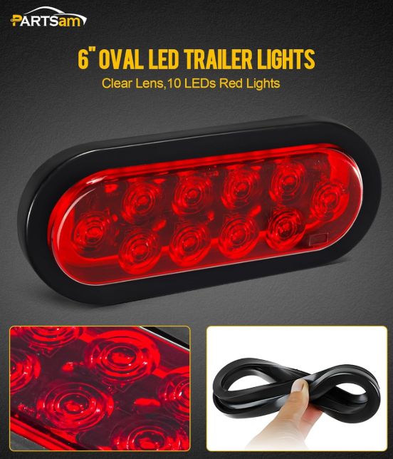 6&quot; OVAL TRAILER LIGHTS ST70RB STT LIGHT