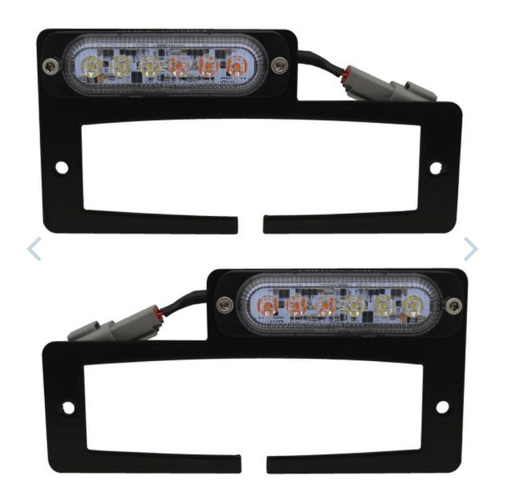 RS WHITE/AMBER ADD ON LED STROBE FLASHER PLATE FOR HITCH BAR KIT