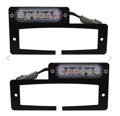 RS WHITE/AMBER ADD ON LED STROBE FLASHER PLATE FOR HITCH BAR KIT