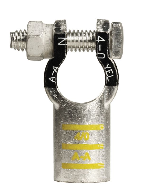 4/0 GA Negative Ecomax Top Mount Battery Terminal, Die Color Code Yellow