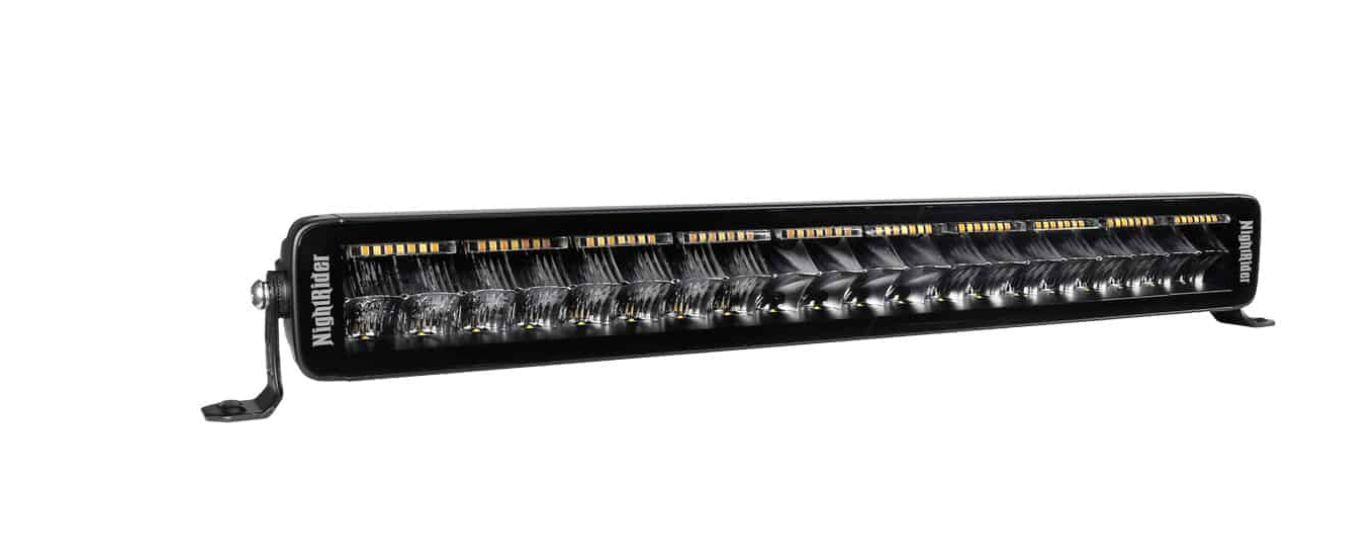 NR 20&quot; Jet Black Series Double Row ECE/EMARK LED Light Bar with Amber Warning Light