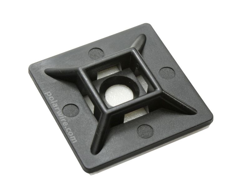 Tie Base 1" Adhesive Black