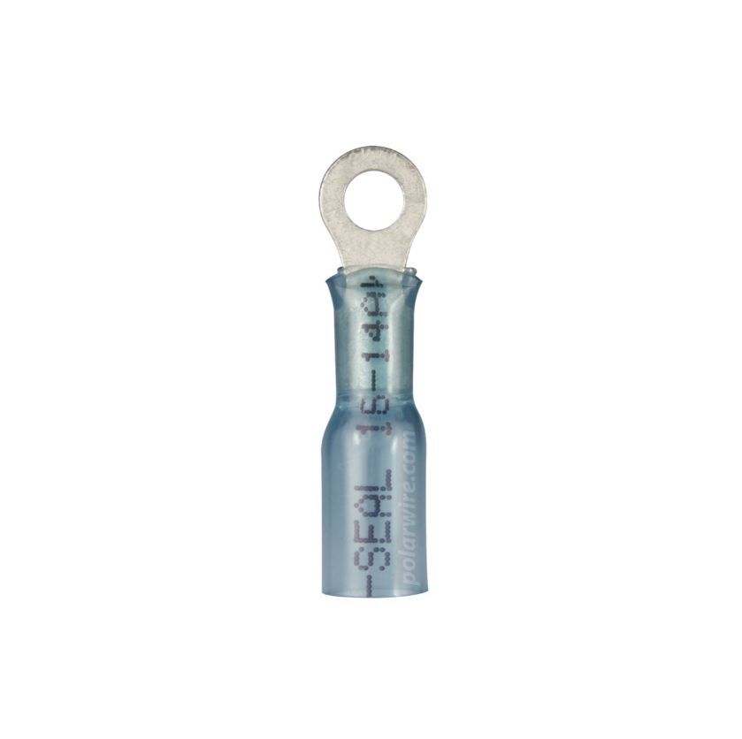 Heat-Seal Ring Terminal 16-14GA #8 Stud